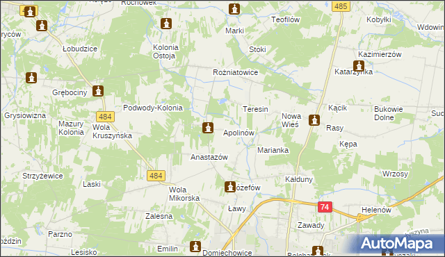 mapa Apolinów, Apolinów na mapie Targeo