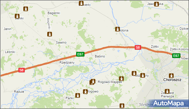 mapa Babino, Babino na mapie Targeo