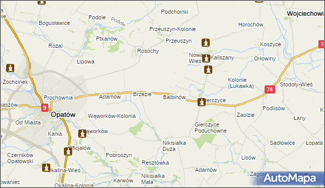 mapa Balbinów, Balbinów na mapie Targeo