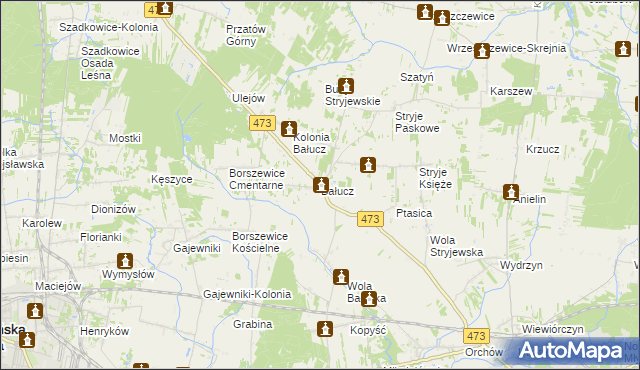 mapa Bałucz, Bałucz na mapie Targeo