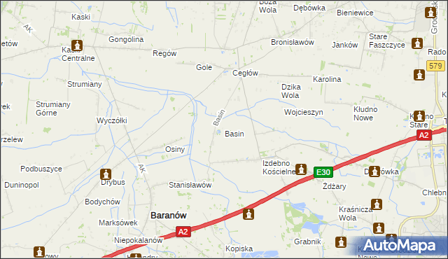 mapa Basin gmina Baranów, Basin gmina Baranów na mapie Targeo