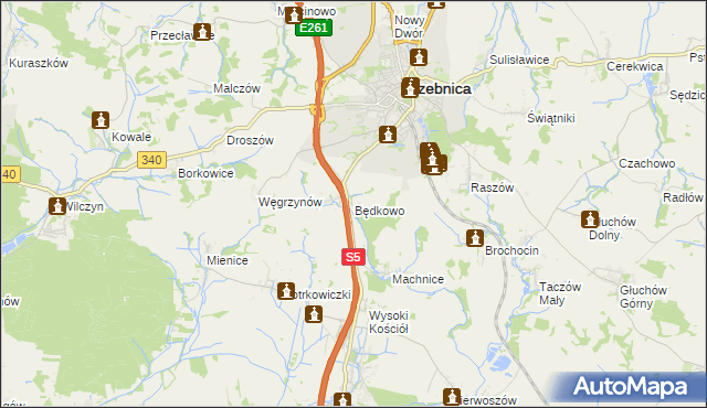 mapa Będkowo, Będkowo na mapie Targeo