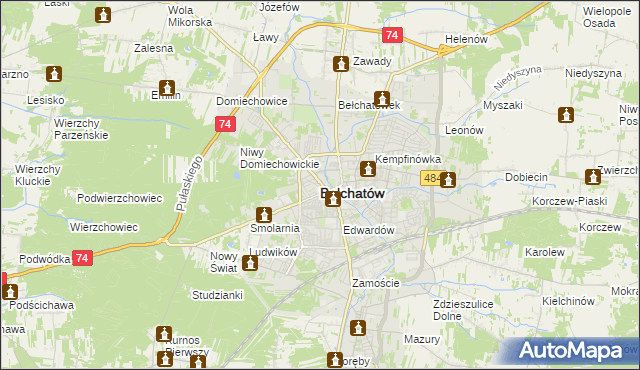 mapa Bełchatów, Bełchatów na mapie Targeo
