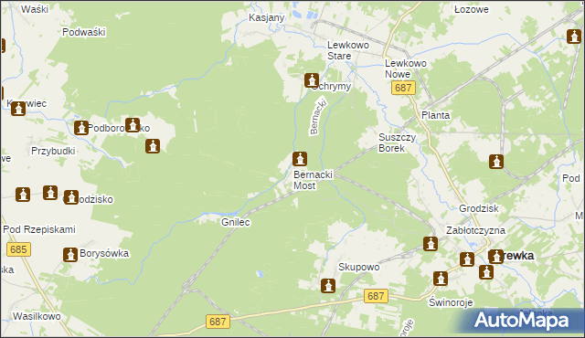 mapa Bernacki Most, Bernacki Most na mapie Targeo