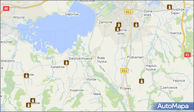 mapa Biała Nyska, Biała Nyska na mapie Targeo