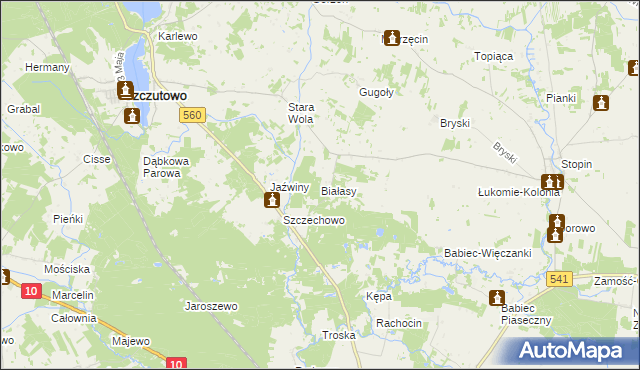 mapa Białasy, Białasy na mapie Targeo