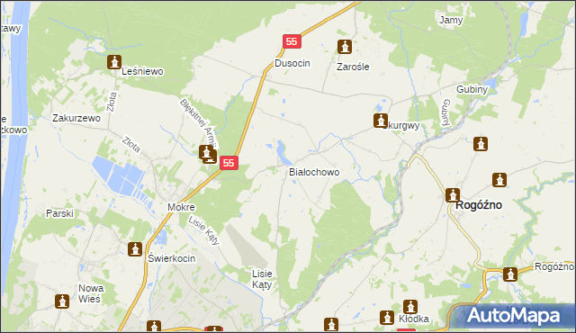 mapa Białochowo, Białochowo na mapie Targeo