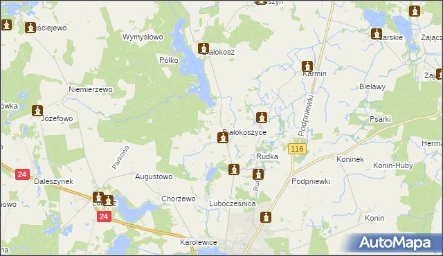 mapa Białokoszyce, Białokoszyce na mapie Targeo