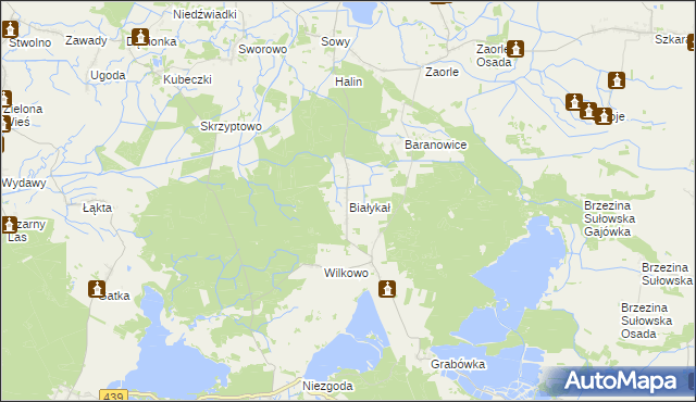 mapa Białykał, Białykał na mapie Targeo