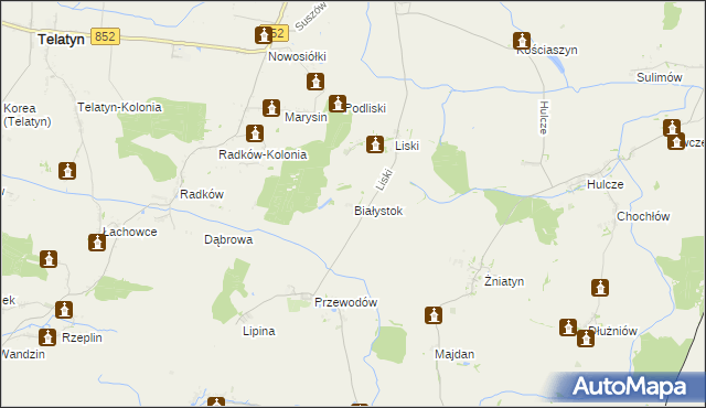 mapa Białystok gmina Dołhobyczów, Białystok gmina Dołhobyczów na mapie Targeo