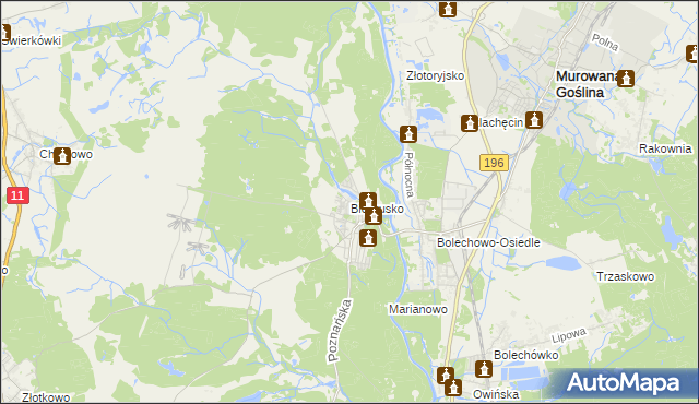 mapa Biedrusko, Biedrusko na mapie Targeo