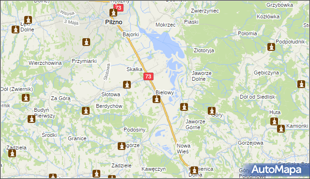 mapa Bielowy, Bielowy na mapie Targeo