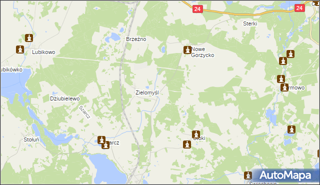 mapa Biercza, Biercza na mapie Targeo