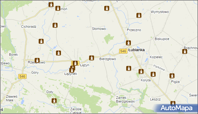 mapa Bierzgłowo, Bierzgłowo na mapie Targeo
