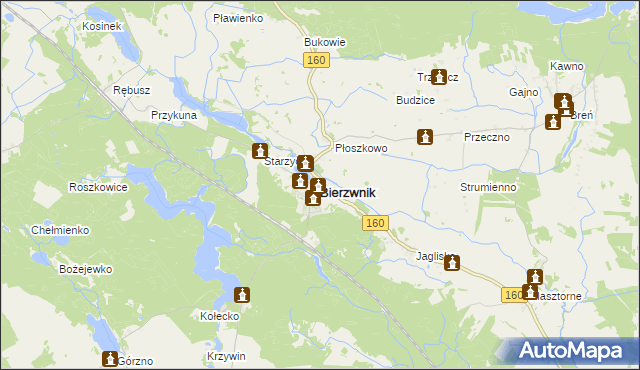 mapa Bierzwnik, Bierzwnik na mapie Targeo