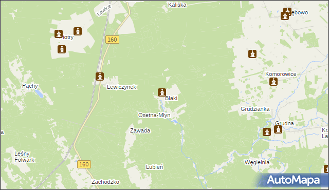 mapa Błaki, Błaki na mapie Targeo