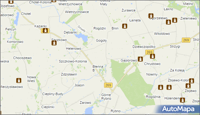 mapa Błenna A, Błenna A na mapie Targeo