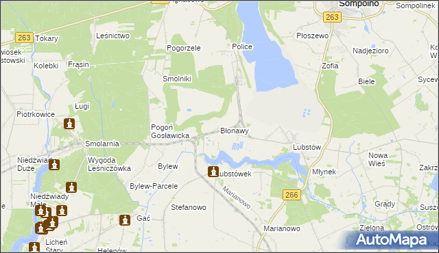 mapa Błonawy, Błonawy na mapie Targeo