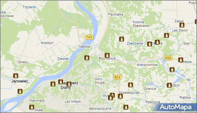 mapa Bochotnica, Bochotnica na mapie Targeo