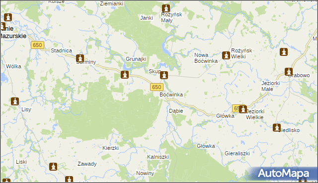 mapa Boćwinka gmina Gołdap, Boćwinka gmina Gołdap na mapie Targeo