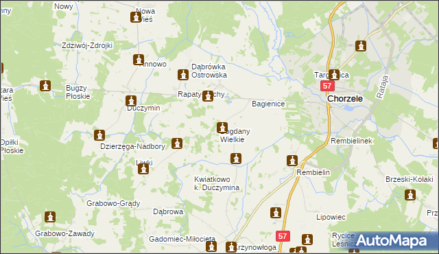 mapa Bogdany Wielkie, Bogdany Wielkie na mapie Targeo