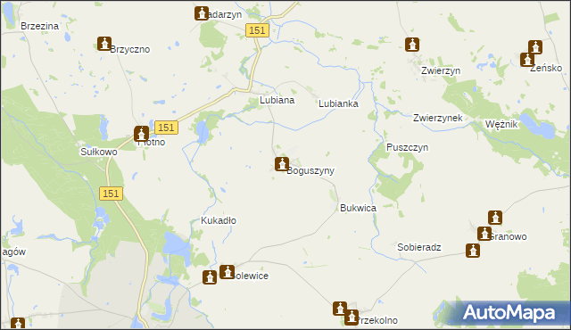 mapa Boguszyny, Boguszyny na mapie Targeo