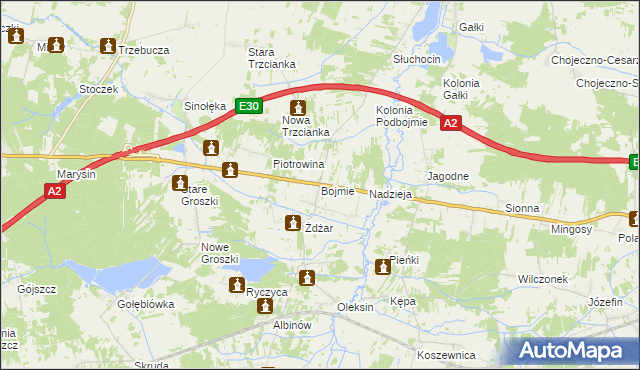 mapa Bojmie, Bojmie na mapie Targeo