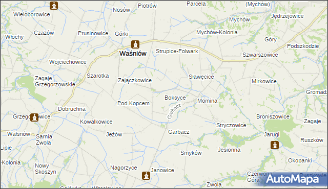 mapa Boksyce, Boksyce na mapie Targeo