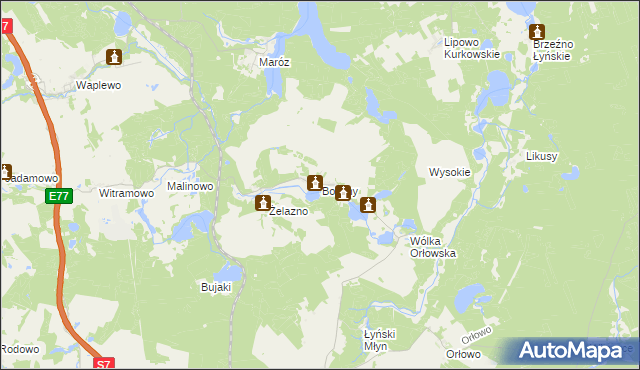 mapa Bolejny, Bolejny na mapie Targeo