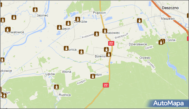mapa Bolemin, Bolemin na mapie Targeo