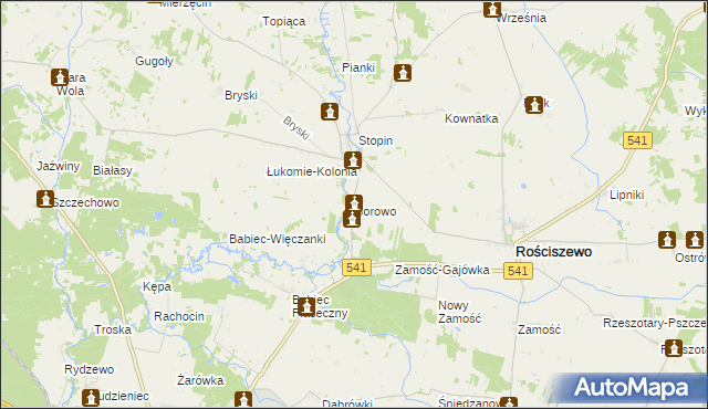 mapa Borowo gmina Rościszewo, Borowo gmina Rościszewo na mapie Targeo