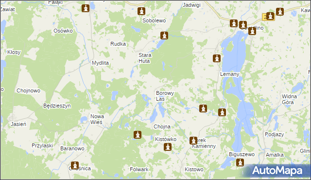 mapa Borowy Las, Borowy Las na mapie Targeo