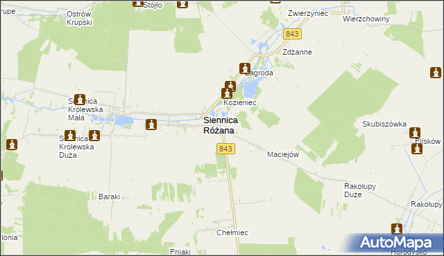mapa Boruń, Boruń na mapie Targeo