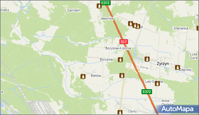 mapa Borysów, Borysów na mapie Targeo
