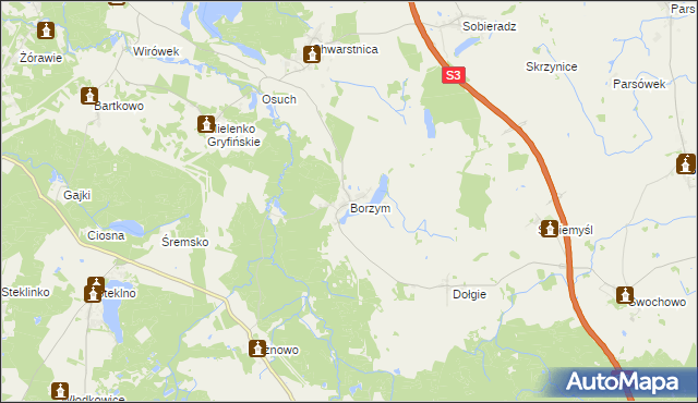 mapa Borzym, Borzym na mapie Targeo