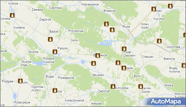 mapa Bosowice, Bosowice na mapie Targeo