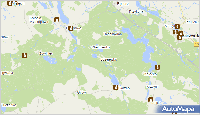 mapa Bożejewko, Bożejewko na mapie Targeo