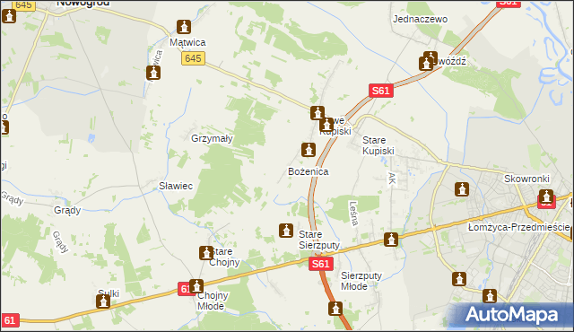 mapa Bożenica, Bożenica na mapie Targeo