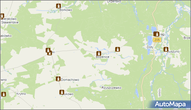 mapa Bożenice, Bożenice na mapie Targeo