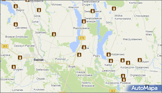 mapa Brdów, Brdów na mapie Targeo