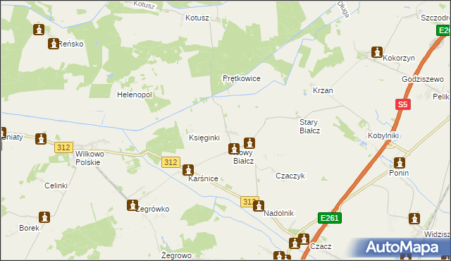 mapa Brońsko, Brońsko na mapie Targeo