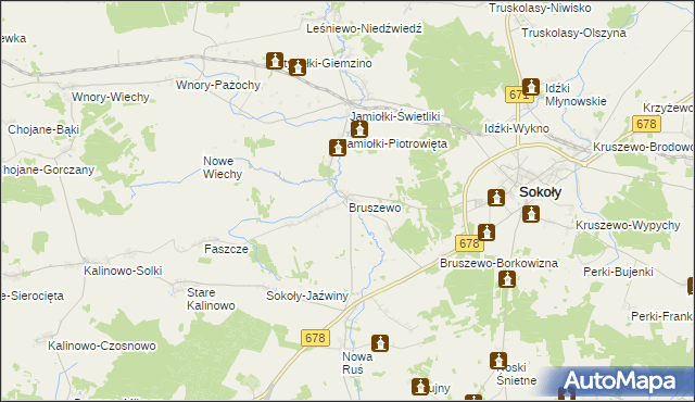 mapa Bruszewo, Bruszewo na mapie Targeo
