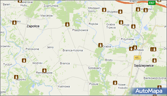 mapa Brzeski gmina Sędziejowice, Brzeski gmina Sędziejowice na mapie Targeo