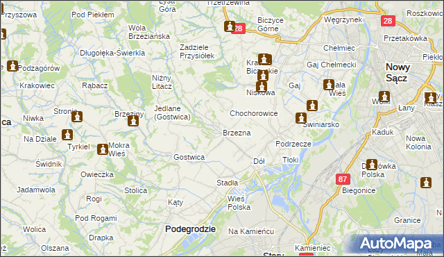 mapa Brzezna, Brzezna na mapie Targeo