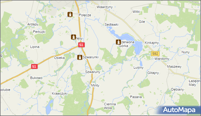 mapa Brzostkowo, Brzostkowo na mapie Targeo