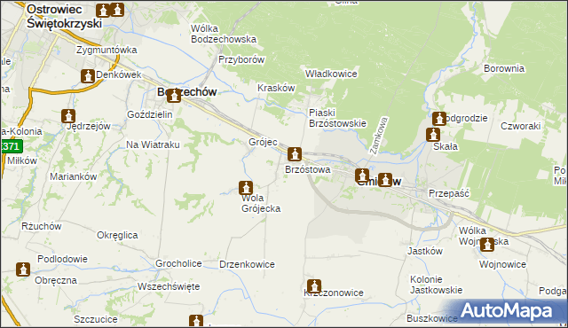 mapa Brzóstowa, Brzóstowa na mapie Targeo