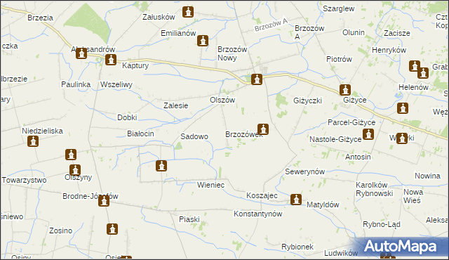 mapa Brzozówek, Brzozówek na mapie Targeo