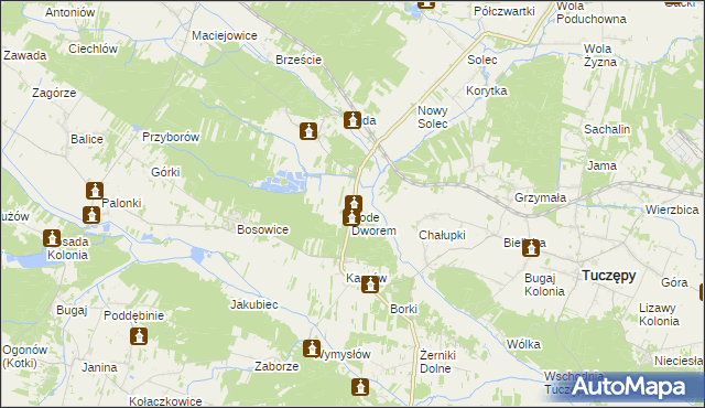 mapa Brzozówka gmina Tuczępy, Brzozówka gmina Tuczępy na mapie Targeo