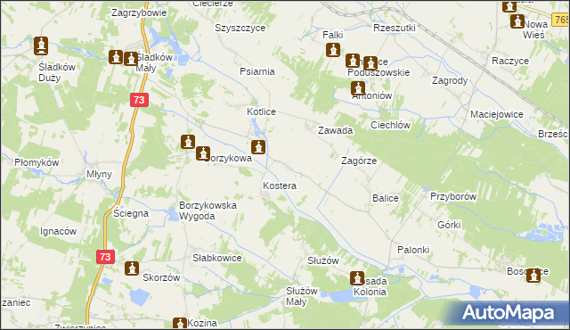 mapa Bugaj gmina Gnojno, Bugaj gmina Gnojno na mapie Targeo