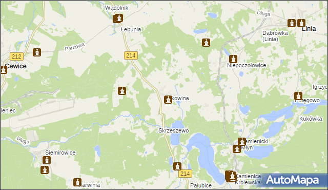mapa Bukowina gmina Cewice, Bukowina gmina Cewice na mapie Targeo